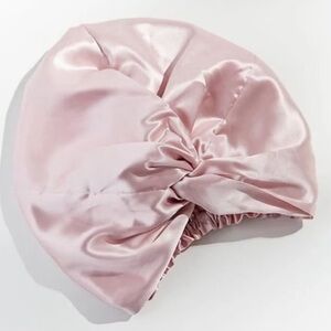 Silky Pink Satin Turban Sleep Cap